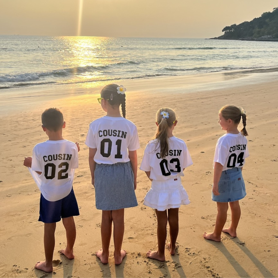 Cousin Squad Number Tees White My Rocking Kids