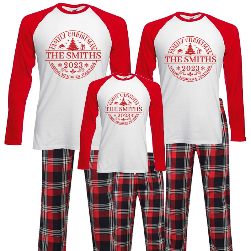 Comfort & Joy Yuletide Personalised Baseball Top Pyjama Sets My