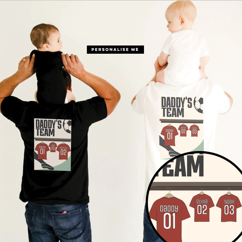 Daddy's Team Poster Back Graphic T-shirt