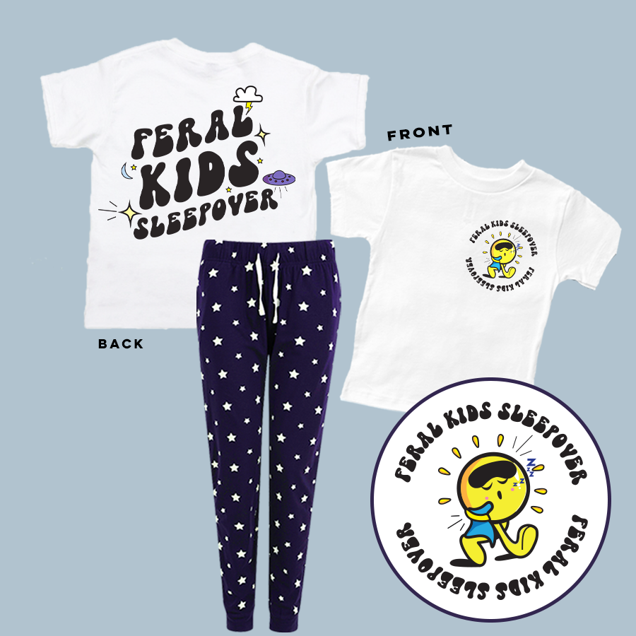 Feral Kids Sleepover Navy Star Pyjamas White Navy My Rocking Kids