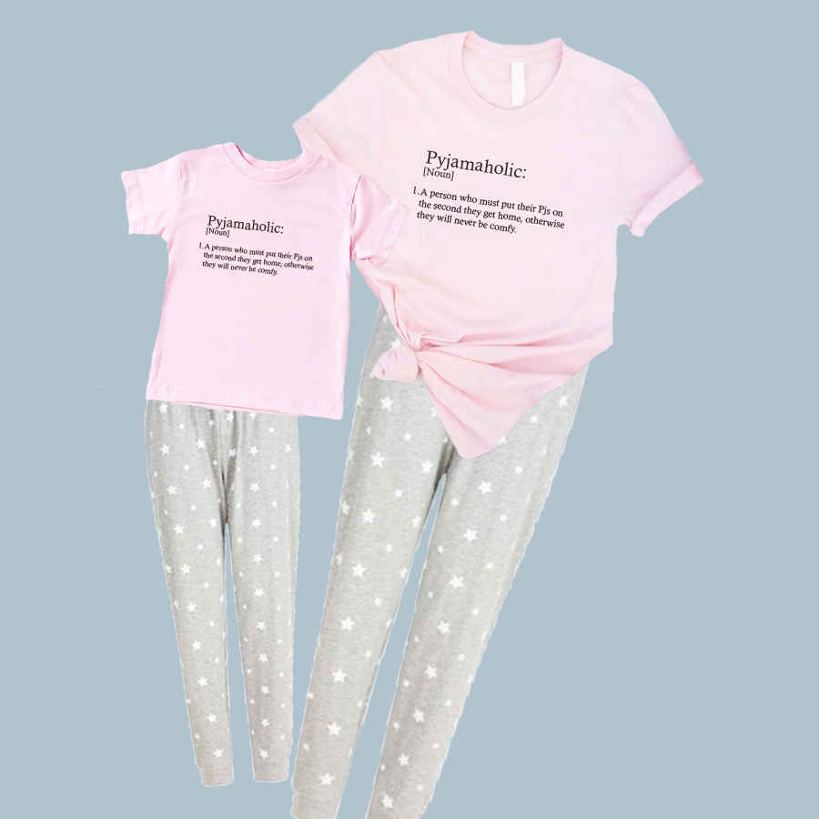 Pyjamaholic Definition Matching Grey Star Pyjamas My Rocking Kids