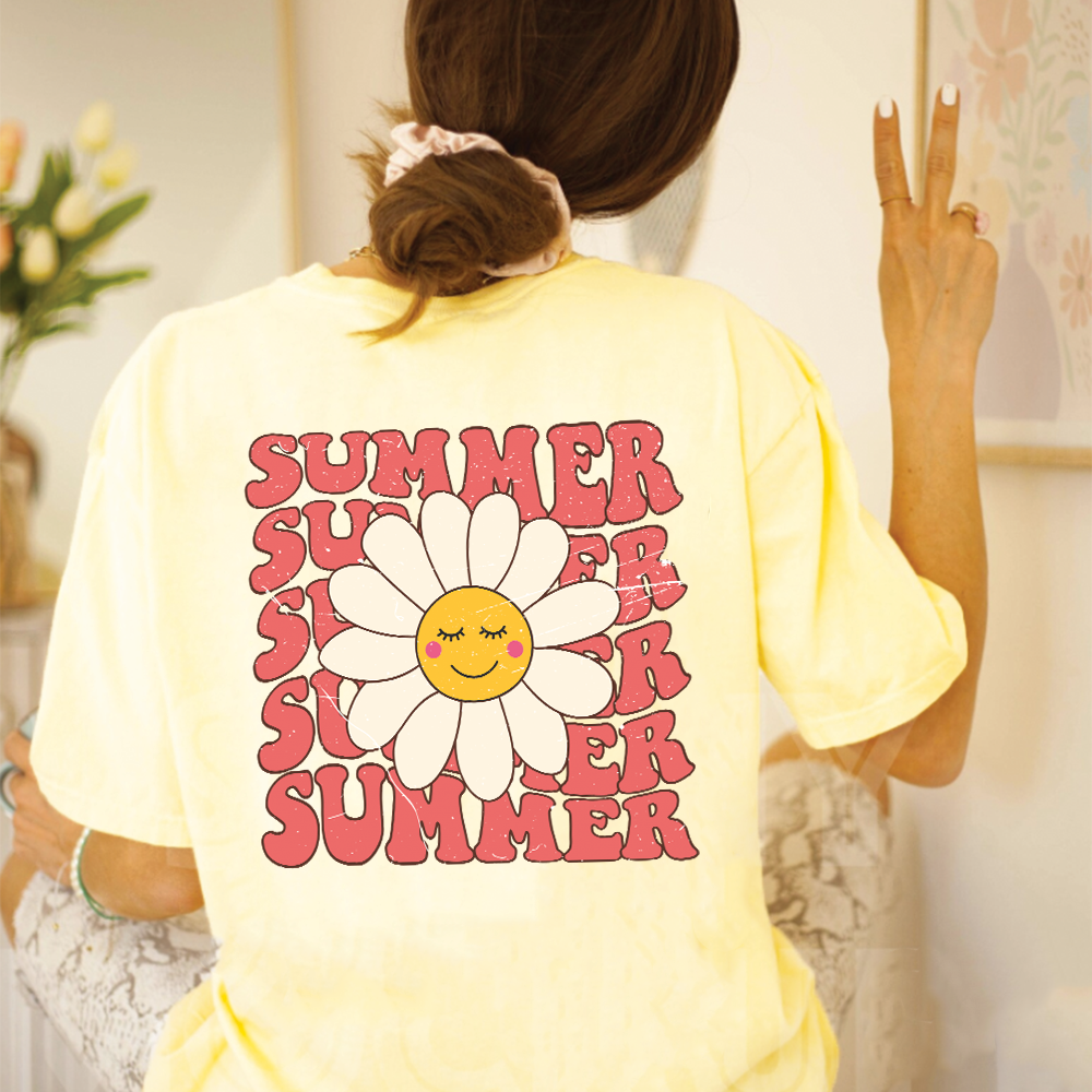 Hello Summer Front & Back Graphic Women's T-shirt