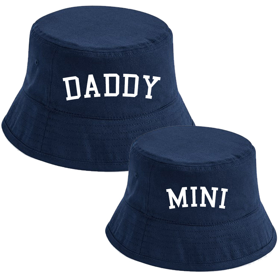 This Summer Daddy Mini Matching Bucket Hats Navy My Rocking Kids