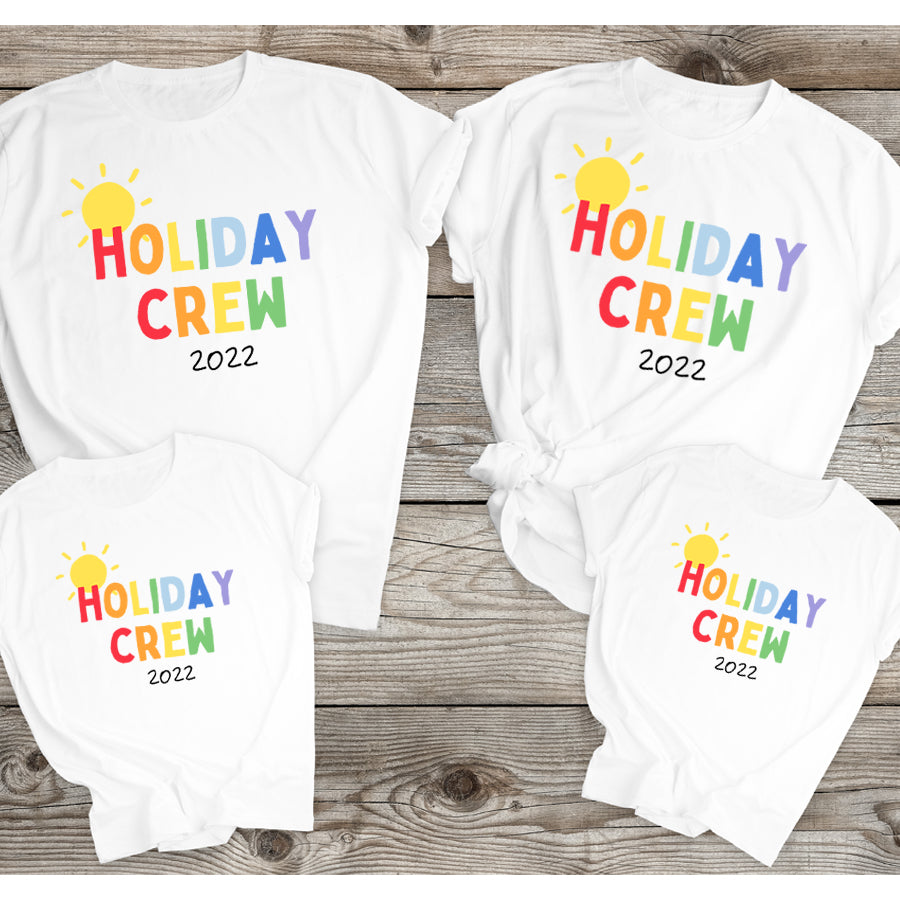 CL Holiday Crew 2022 Multi Family Matching White T-Shirts My Rocking Kids