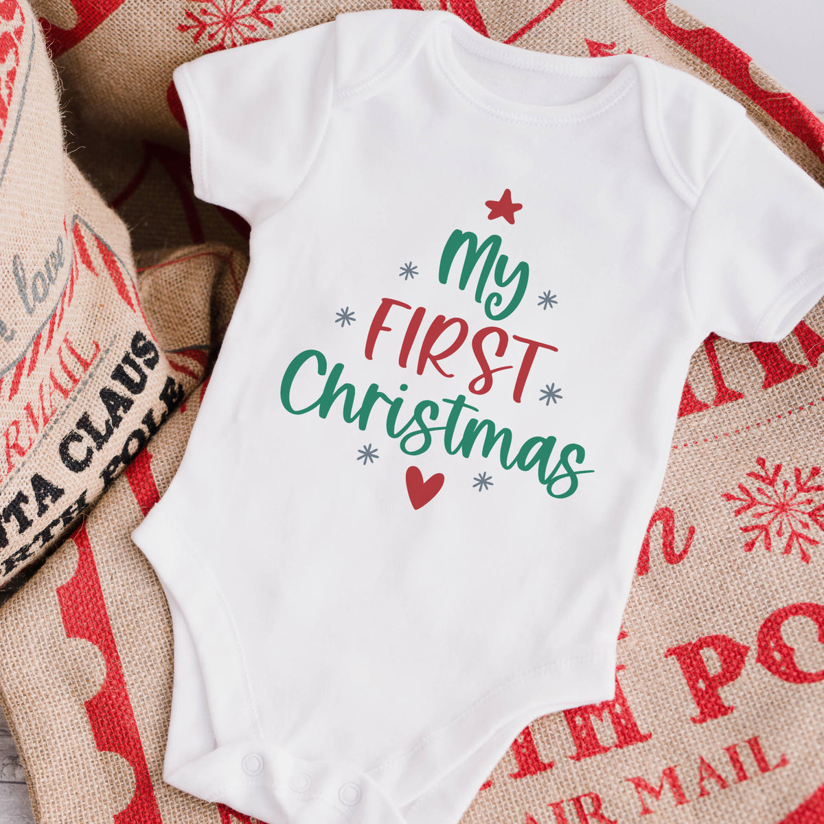 My First Christmas Snowflake White Baby Vest My Rocking Kids
