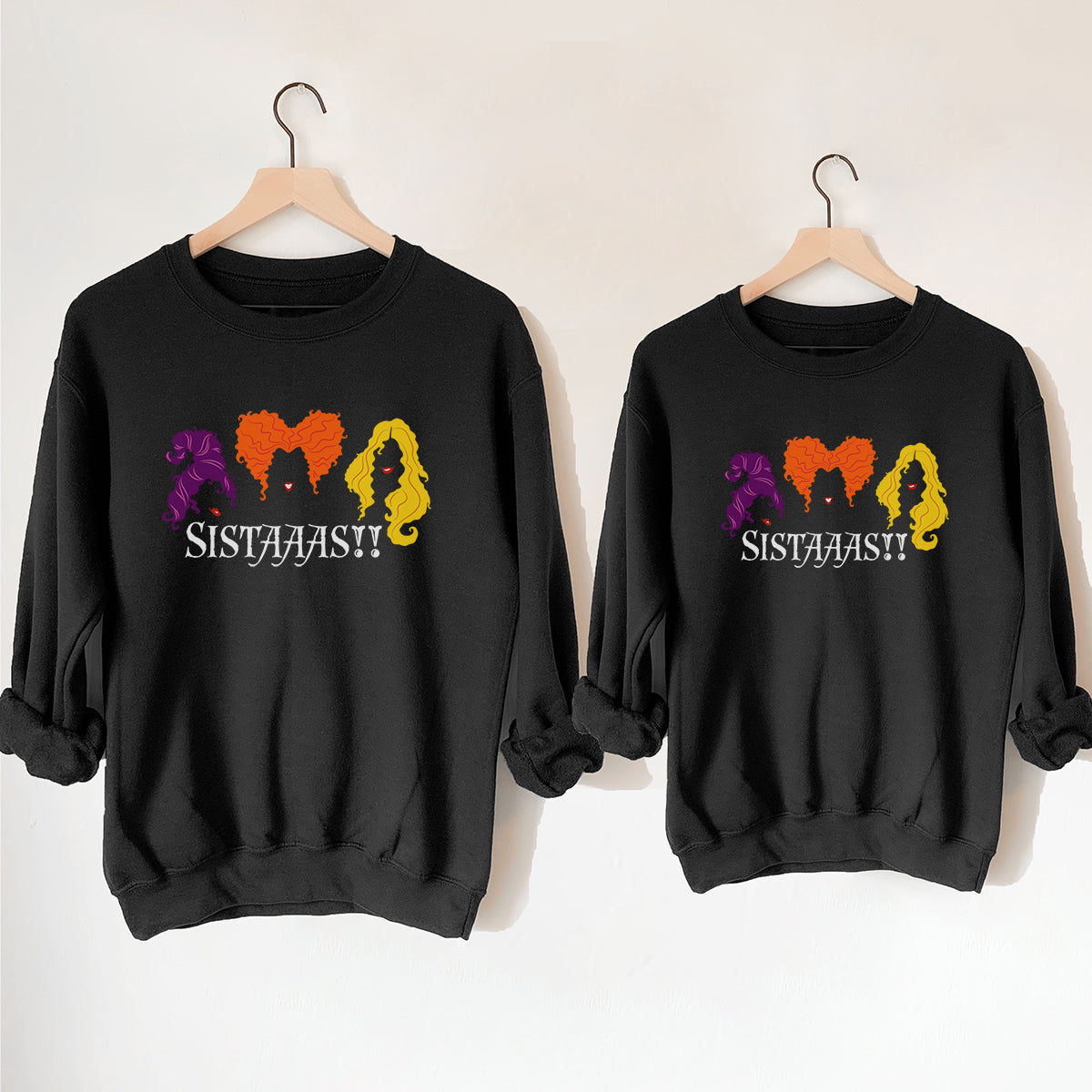 Sanderson Sisters Matching Halloween Black Sweatshirts My Rocking Kids