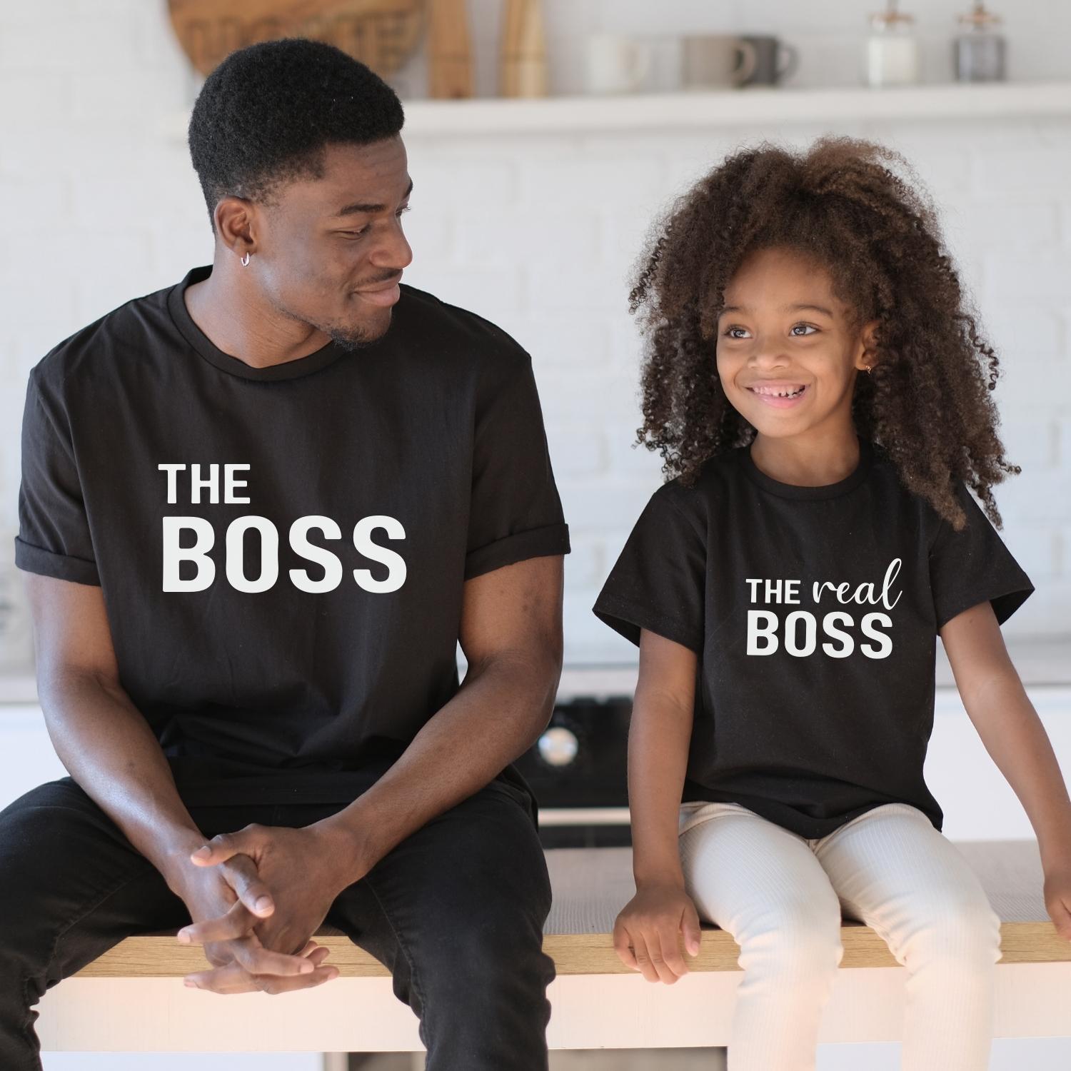 Syge person udendørs picnic The Boss & The Real Boss Matching T-Shirts – My Rocking Kids