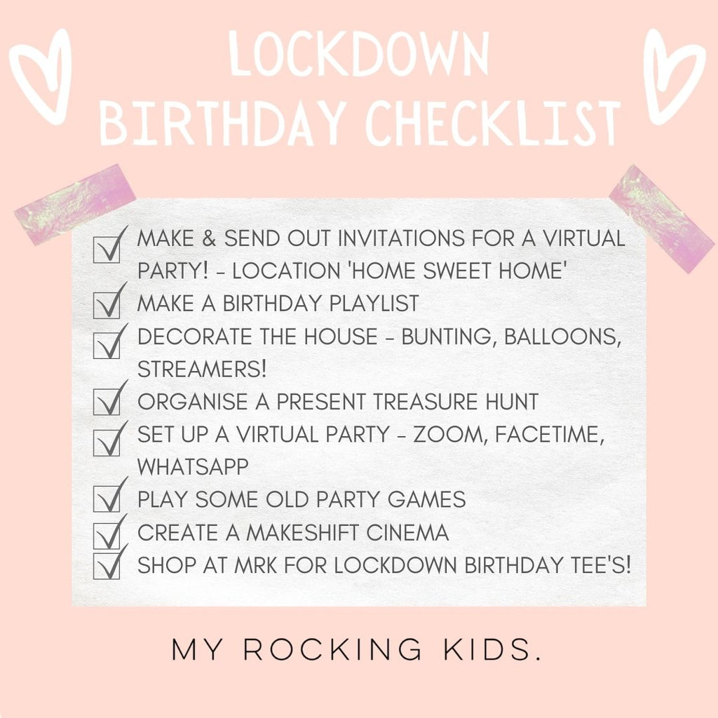 ♥ Lockdown Birthday Checklist ♥