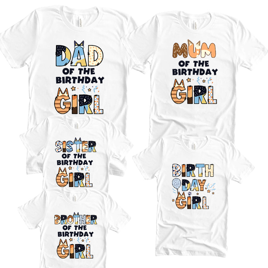 Puppy Dog Birthday Girl Family Matching T-Shirts