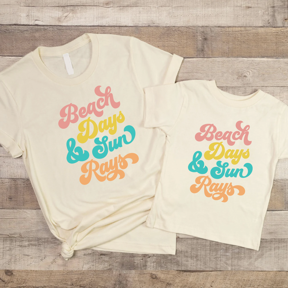 Beach Days & Sun Rays Family Matching T-Shirts