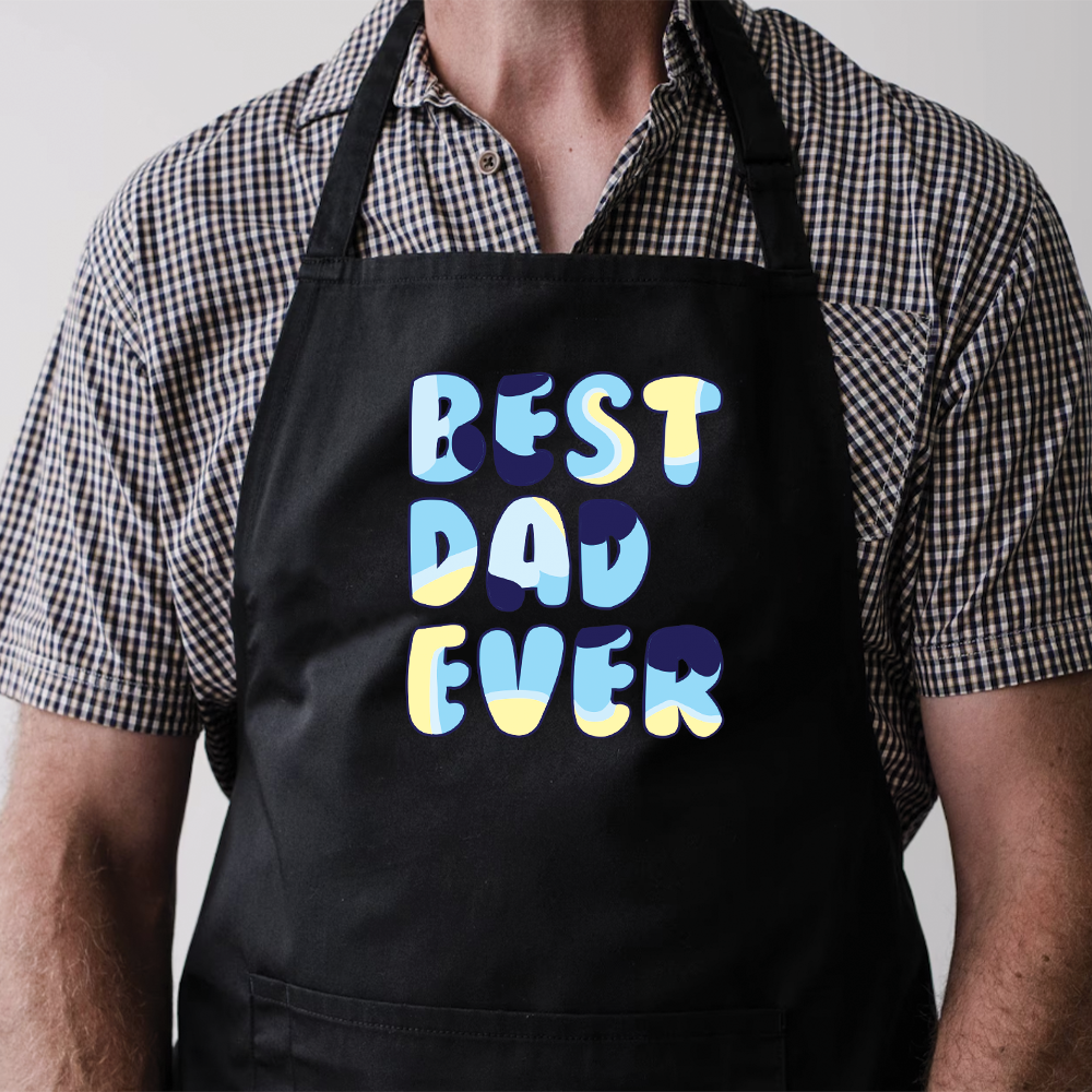 Puppy Dog - Best Dad Ever Black Apron