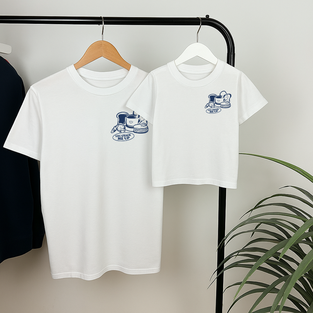 Breakfast Buddies Oversized Graphic T-Shirts