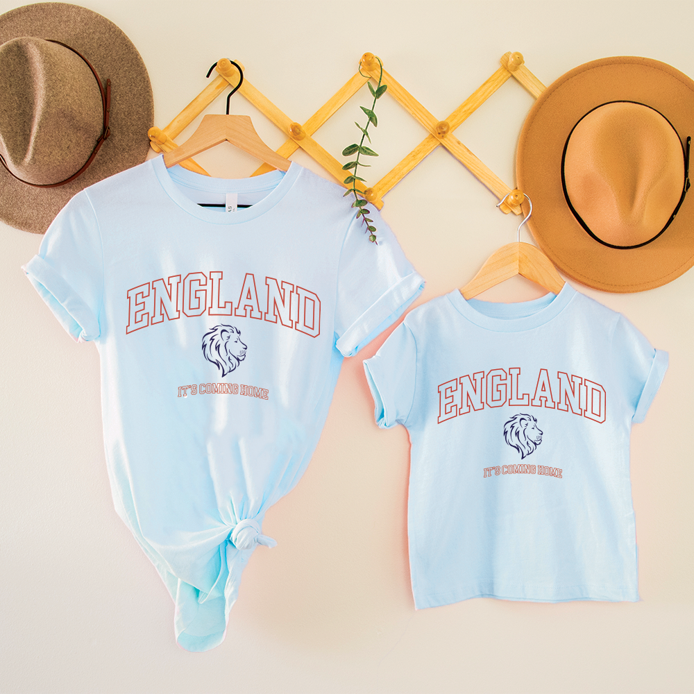 England It's Coming Home Whole Family Matching Sky Blue T-shirts