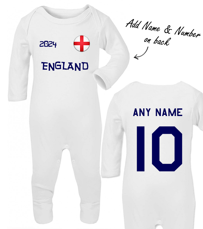 Personalised England Baby Romper