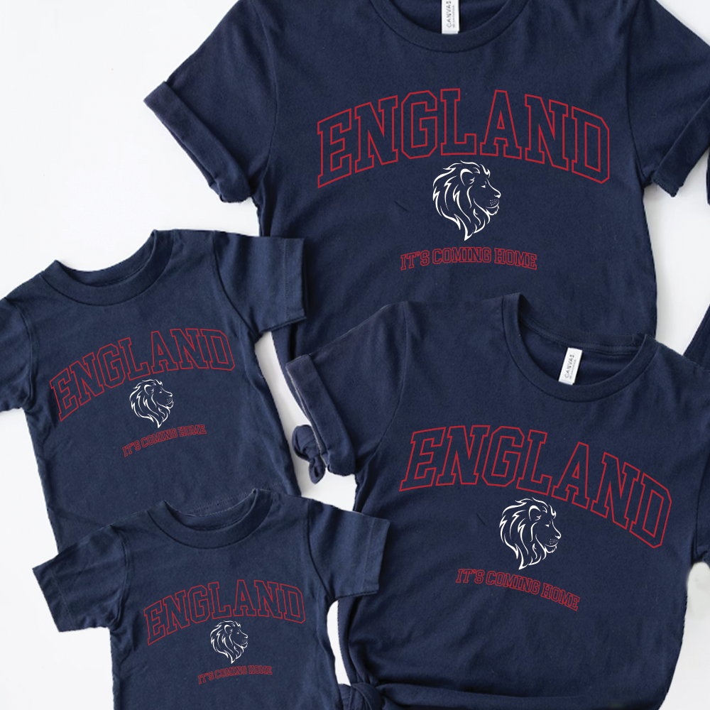 England It's Coming Home Whole Family Matching Navy T-shirts