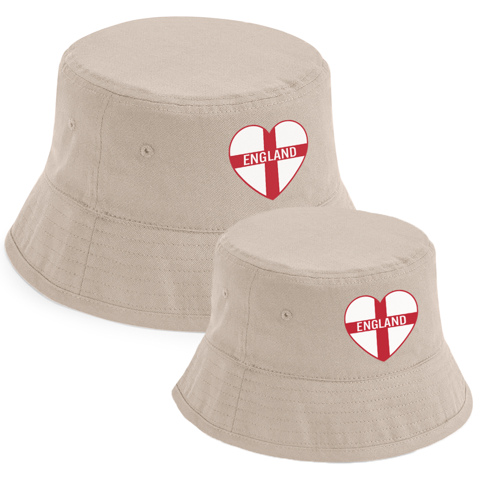 Euros - England Heart Matching Sand Bucket Hats