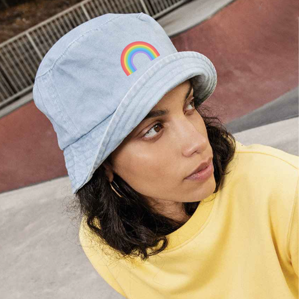 Pride Rainbow Logo Faded Bucket Hats My Rocking Kids