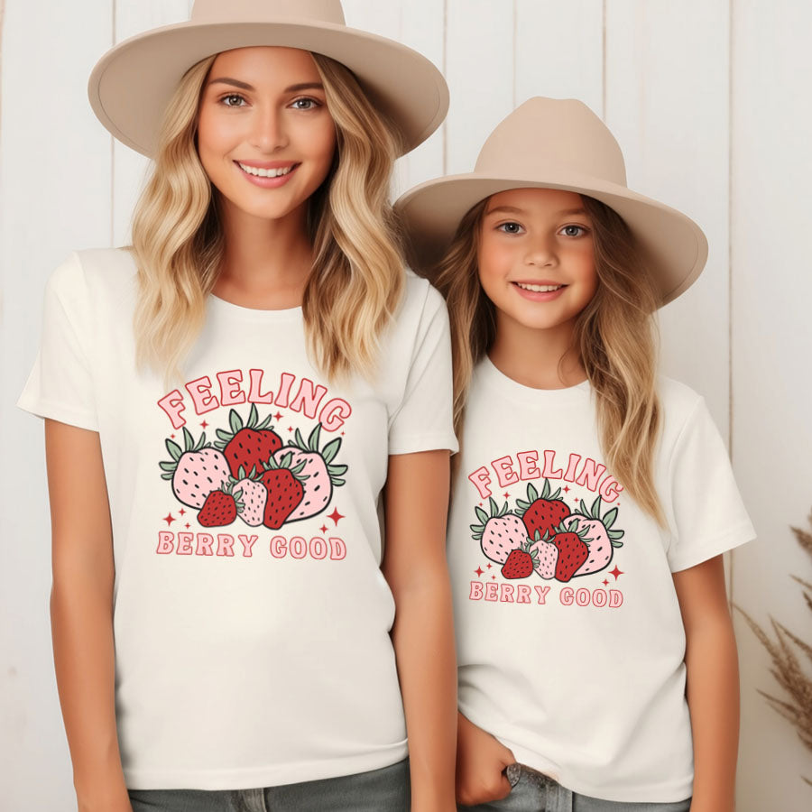 Feeling Berry Good Mum Matching T-Shirts- White