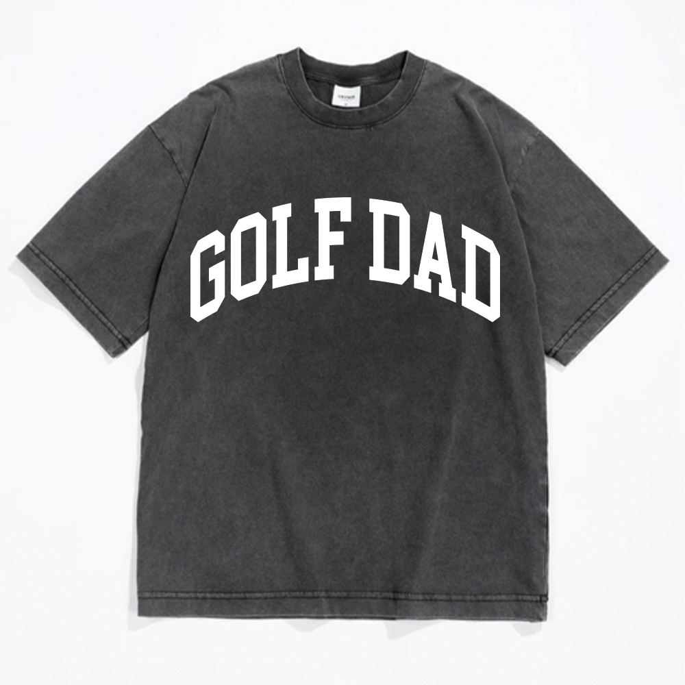 Golf Dad College Acid Wash Oversized Dad T-shirt