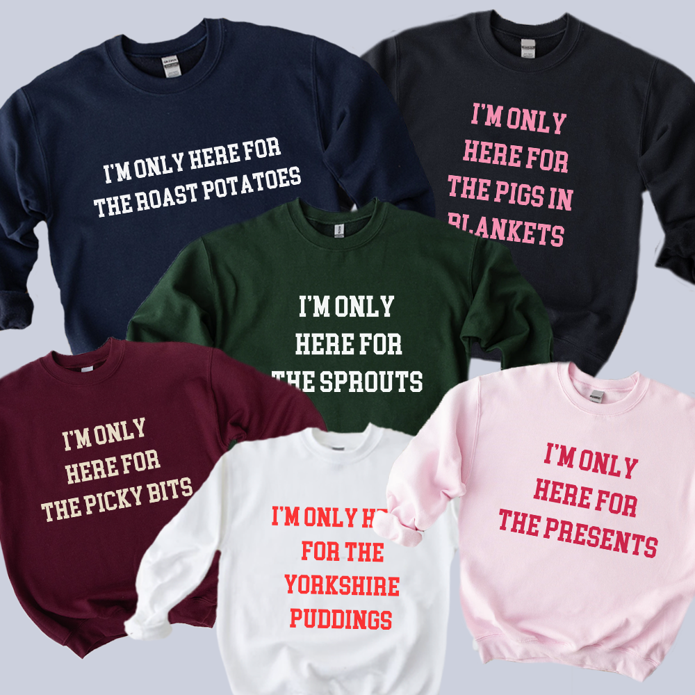 Here For Christmas Matching Sweatshirts