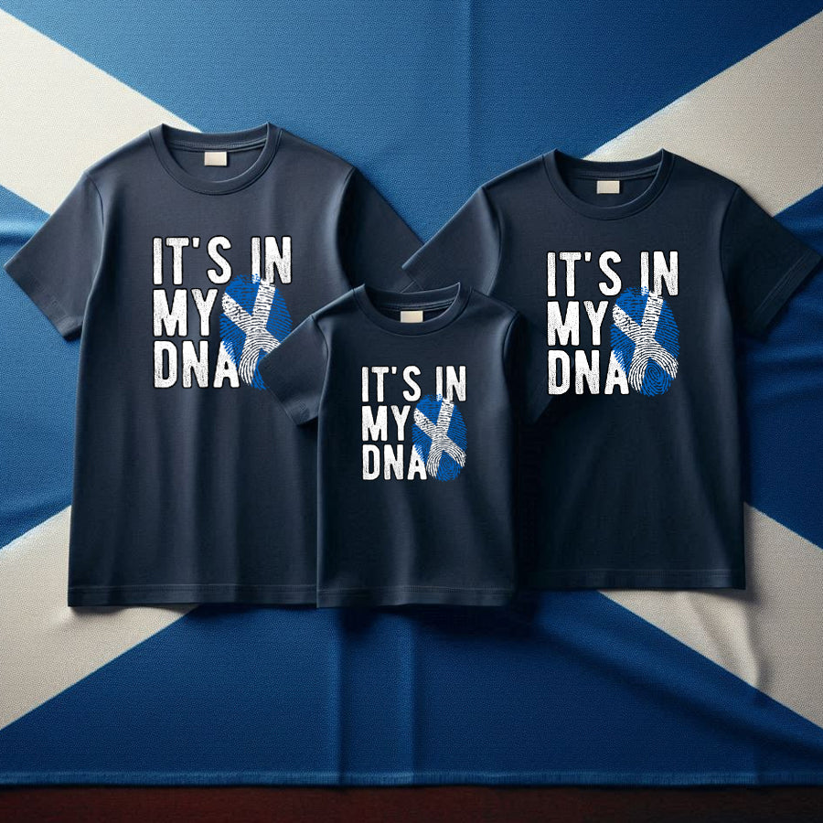 Scotland It's In My DNA Family Matching T-Shirts Navy