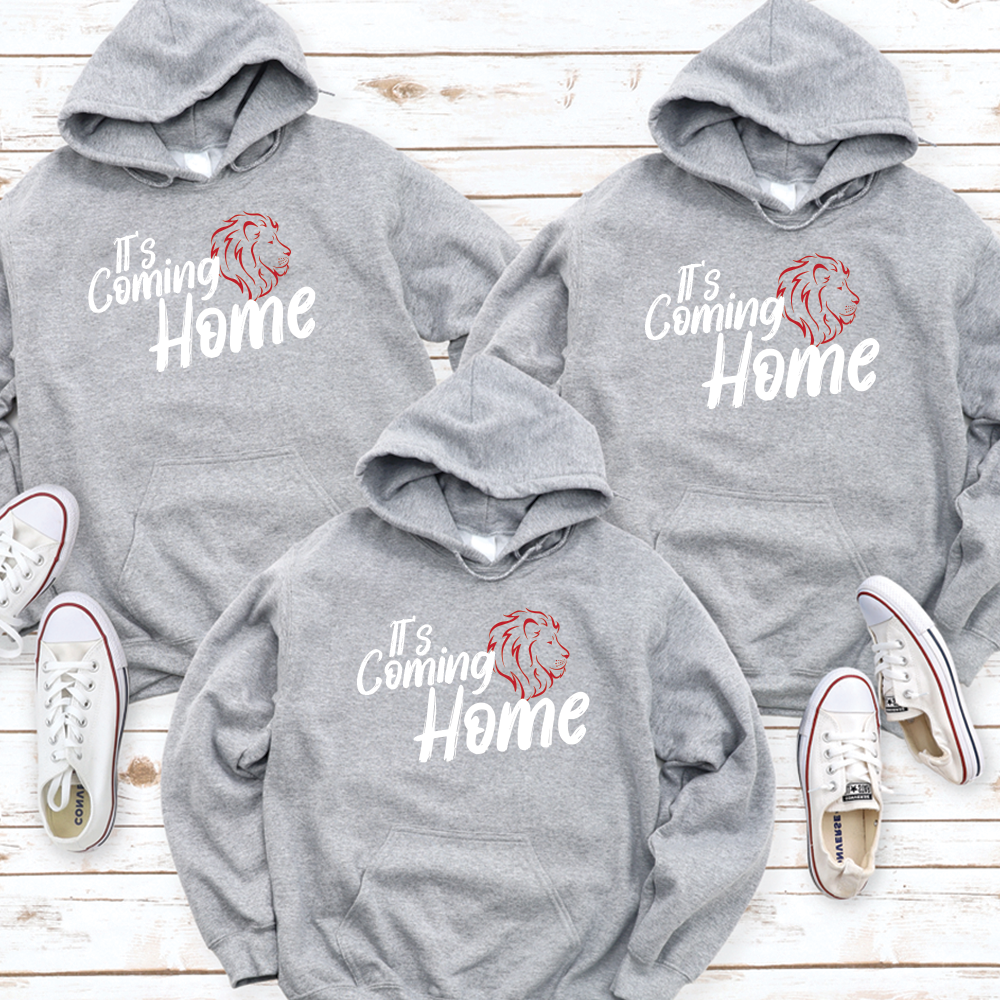 It's Coming Home Lions Family Matching Heather Grey Hoodies