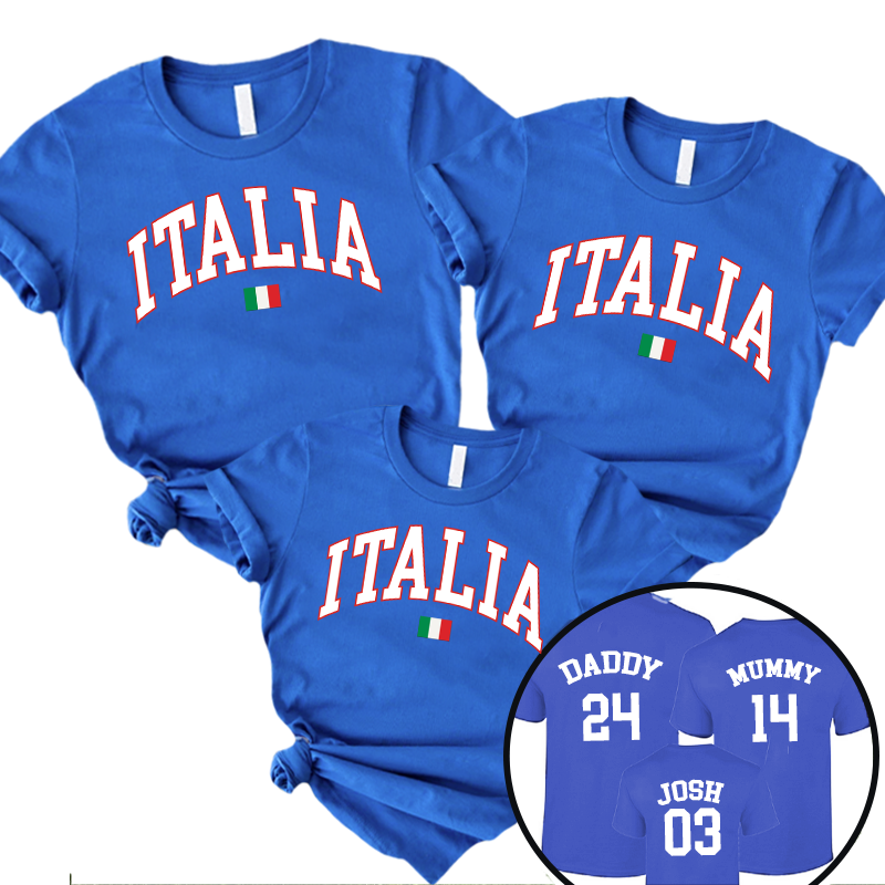Italy Stadium Family T-Shirts Royal Blue