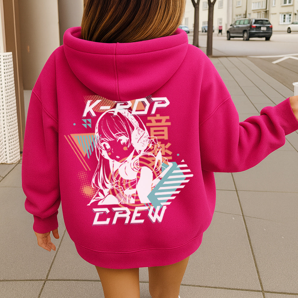 K-Pop Crew Back Graphic Hoodie