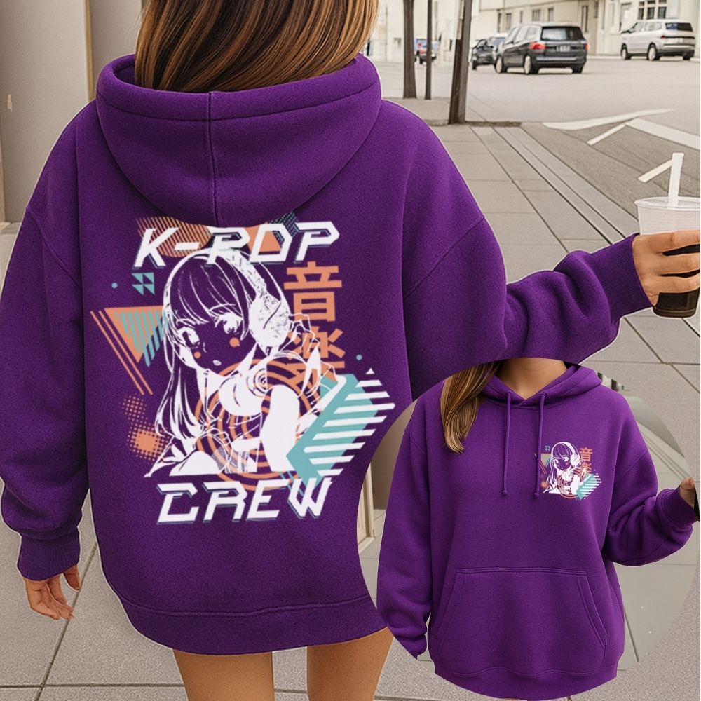 K-Pop Crew Back Graphic Hoodie