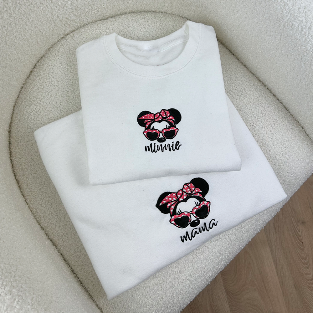 Mama & Minnie Ears Embroidered Matching Sweatshirts