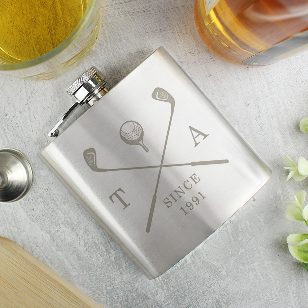 Personalised Golf Hip Flask (MRK-iD)