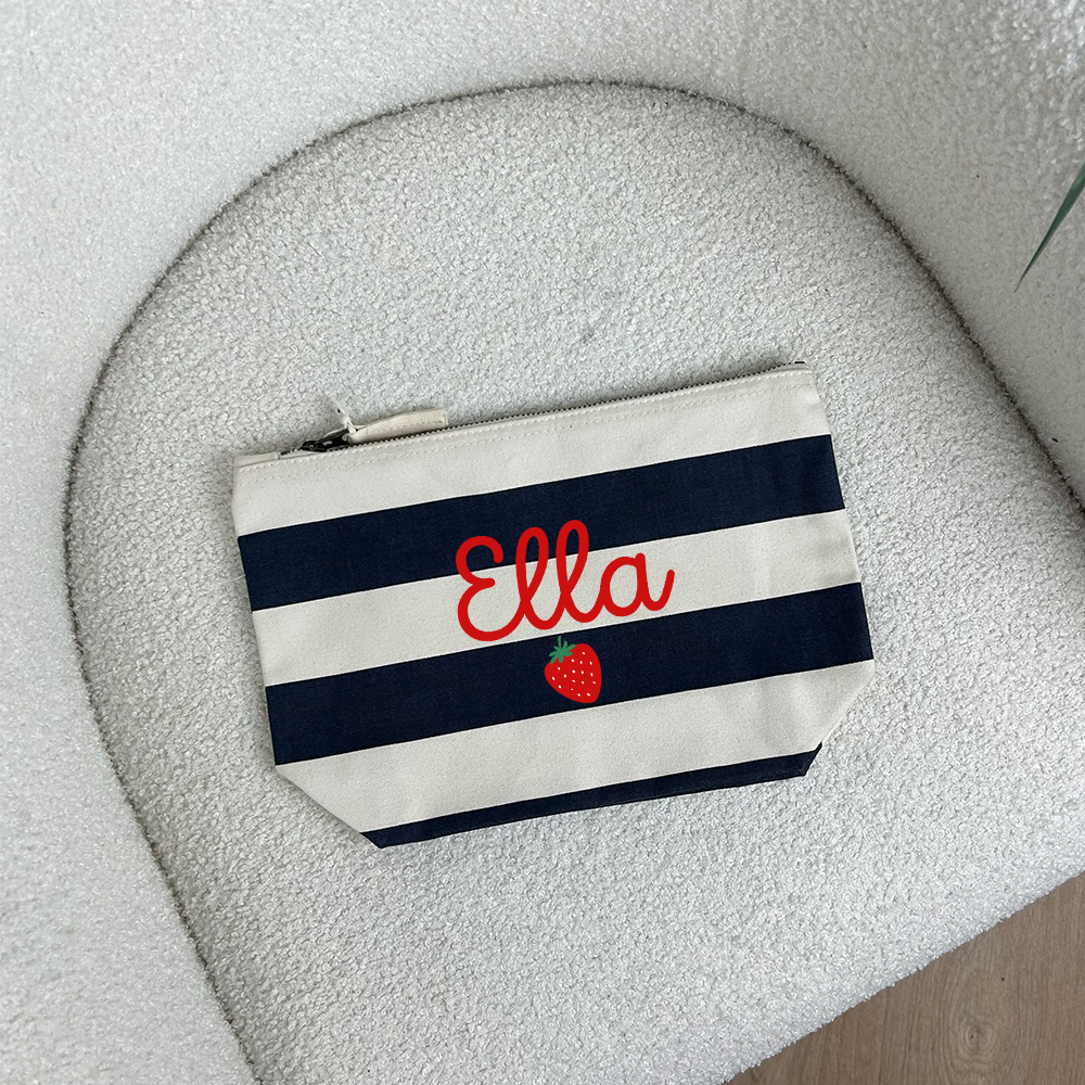 Personalised Strawberry Nautical Accessory Bag