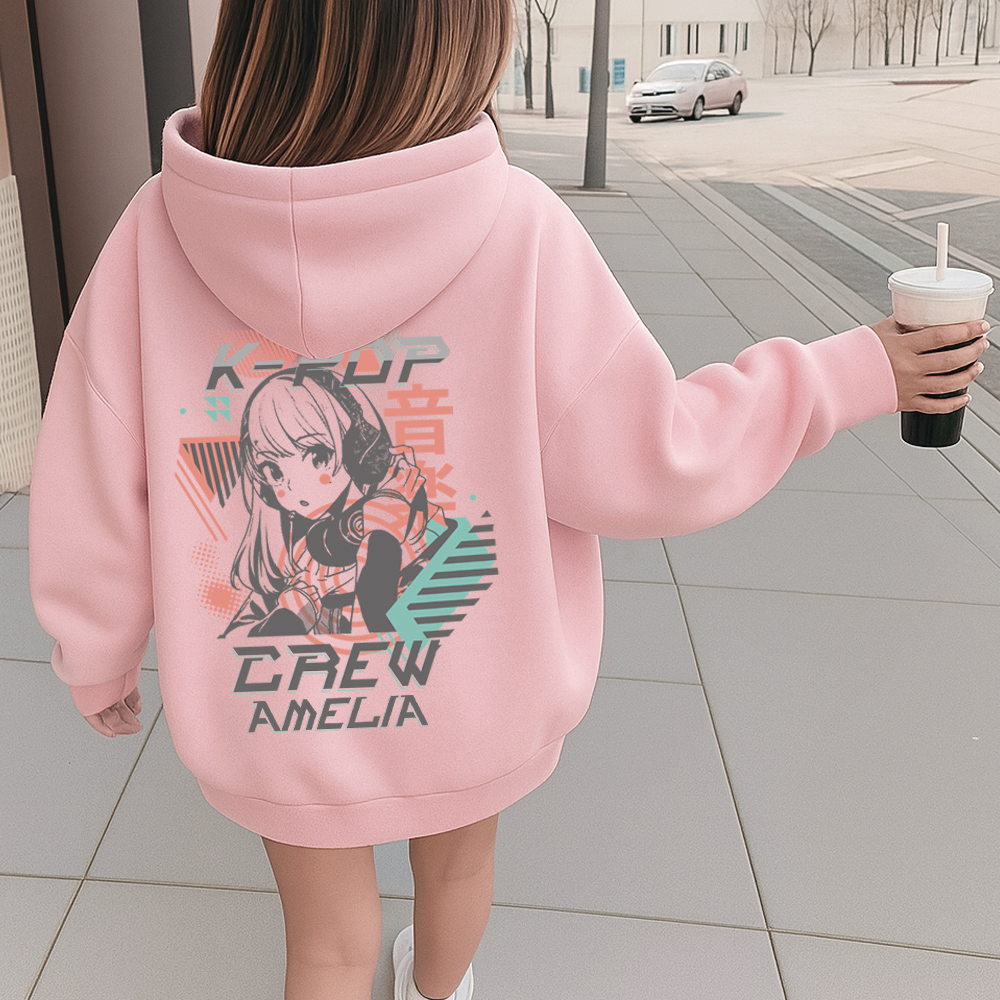 Personalised K-Pop Crew Back Graphic Hoodie