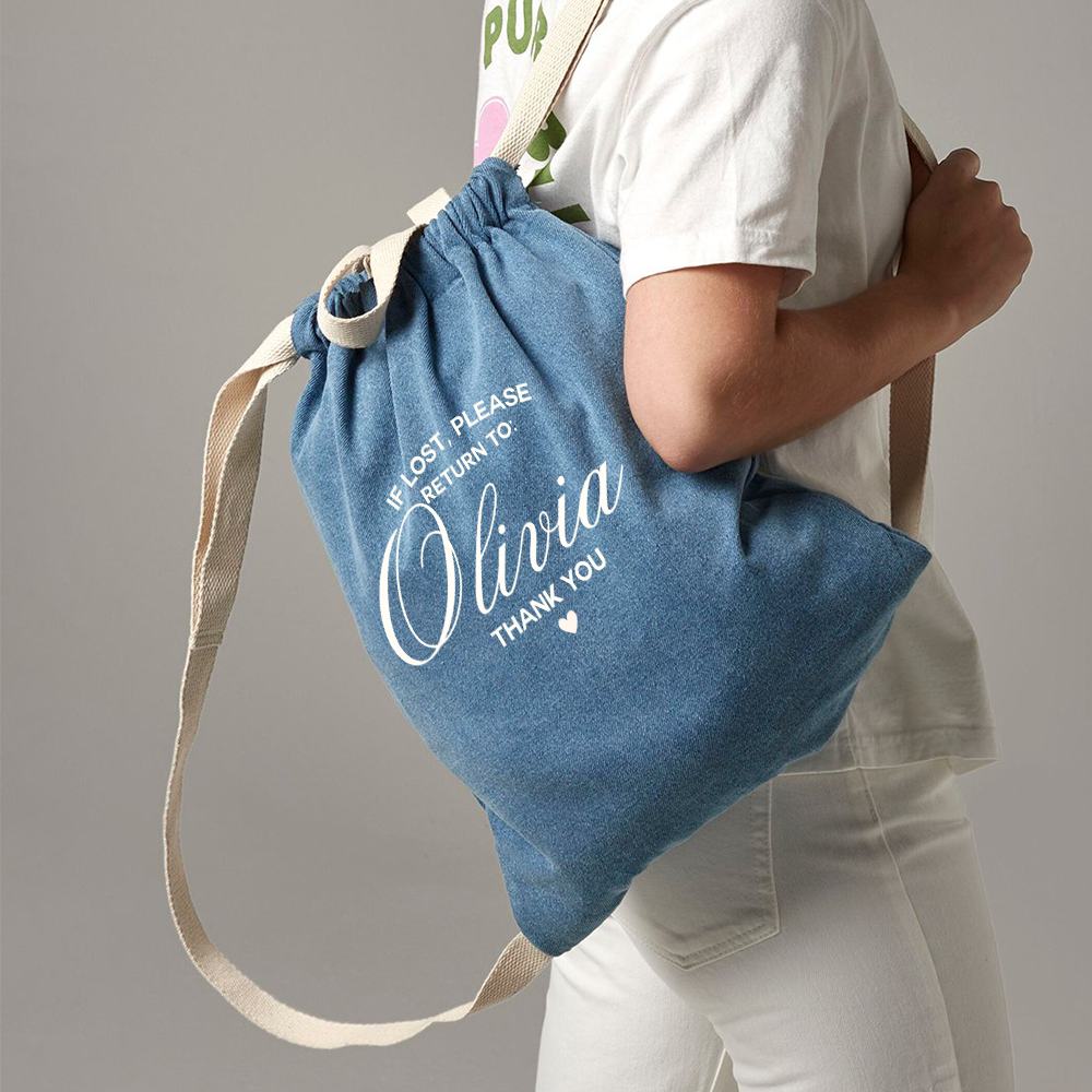 Personalised Return To Denim Gymsac