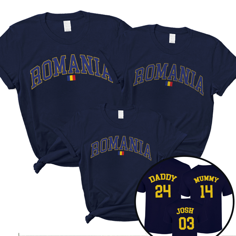 Romania Stadium Family T-Shirts Navy