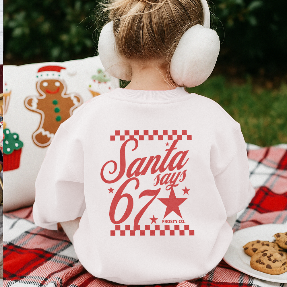 Retro Santa Says 67 Graphic Sweatshirt