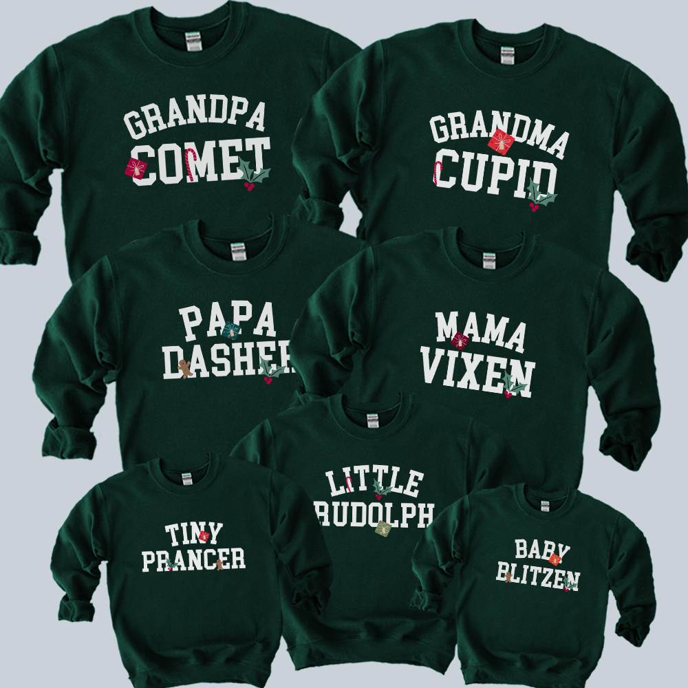 Santa's Reindeers Matching Sweatshirts