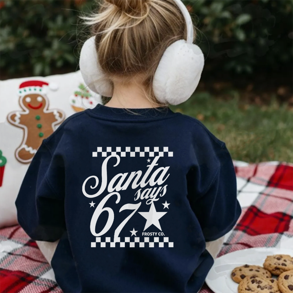 Retro Santa Says 67 Graphic Sweatshirt
