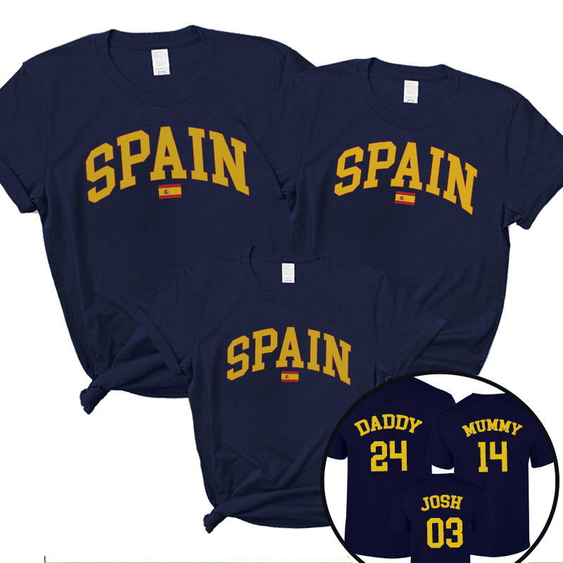 Spain Stadium Family T-Shirts Navy