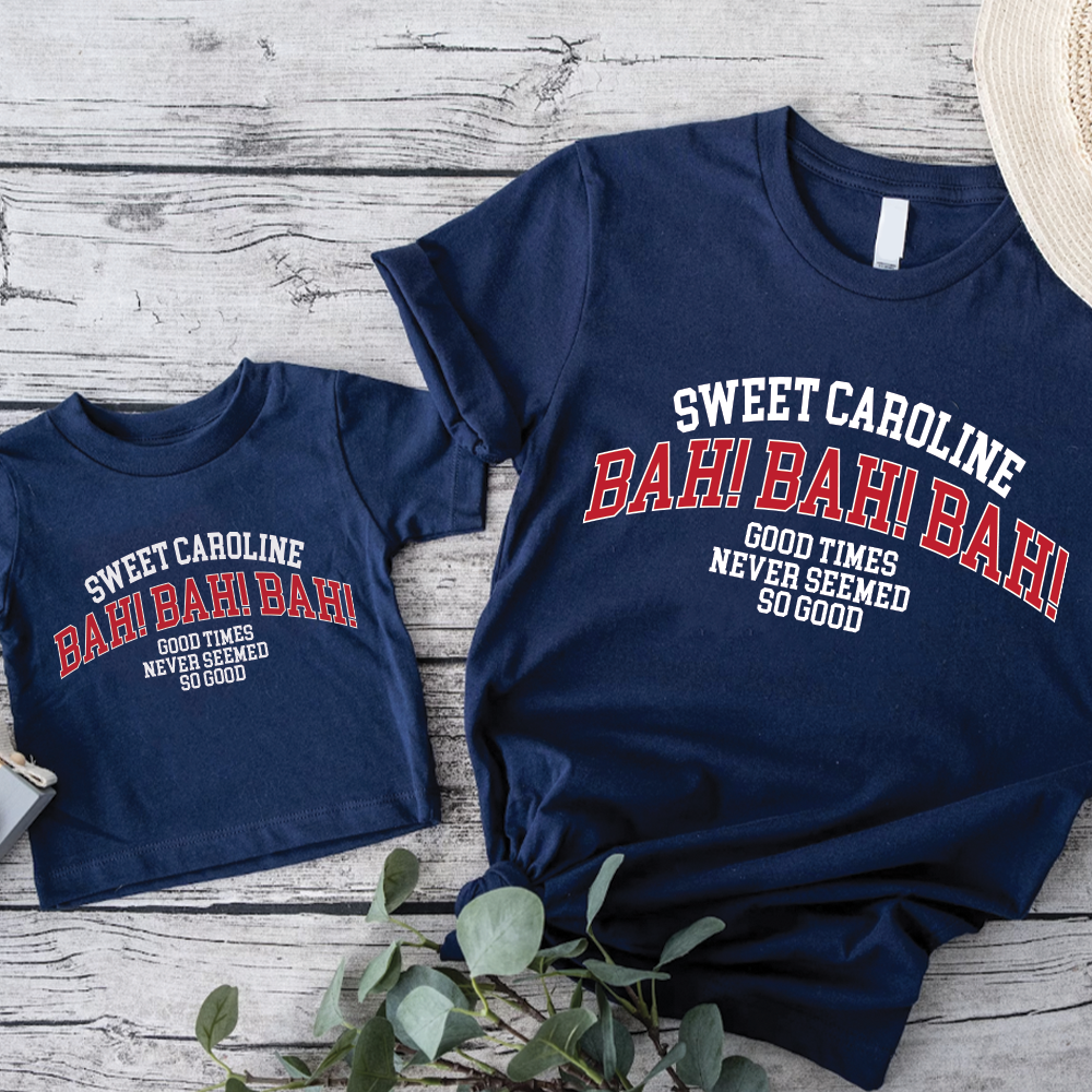 Sweet Caroline Matching Graphic Navy T-shirts