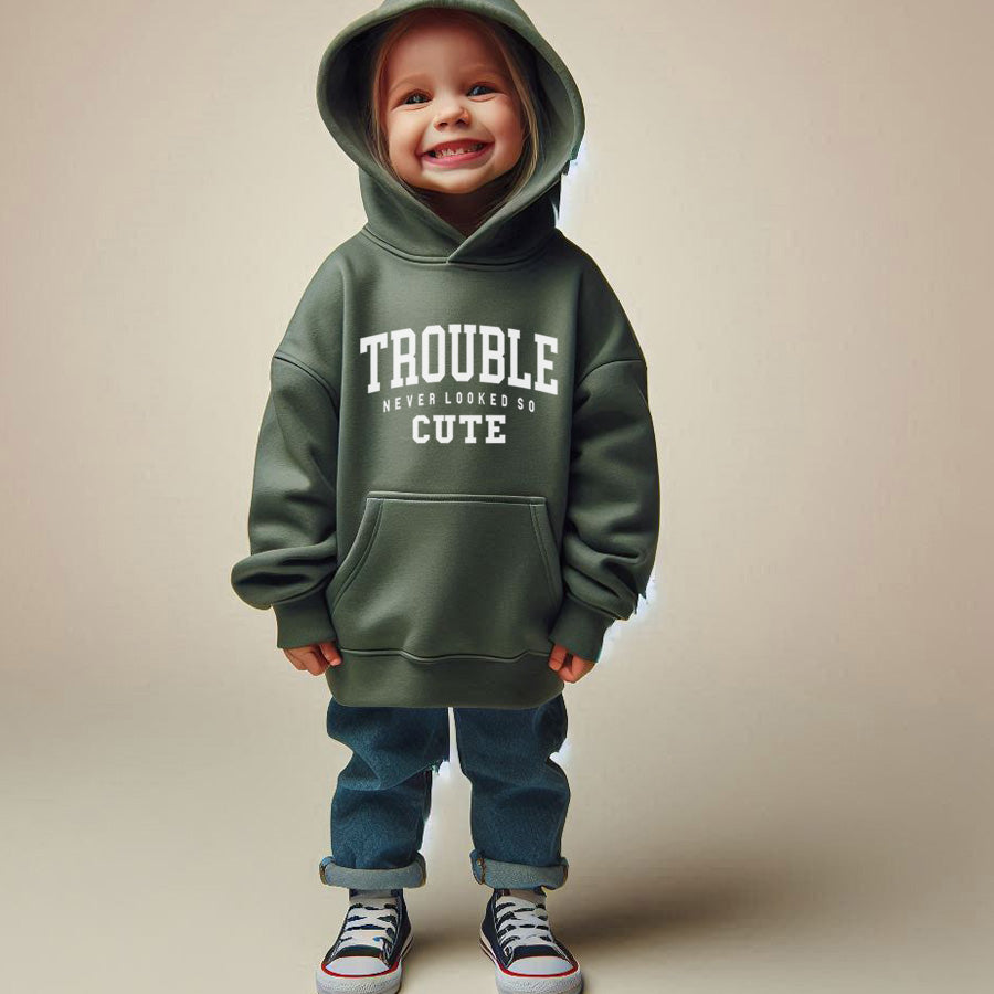 Trouble Never Looked So Cute Kids Hoodie