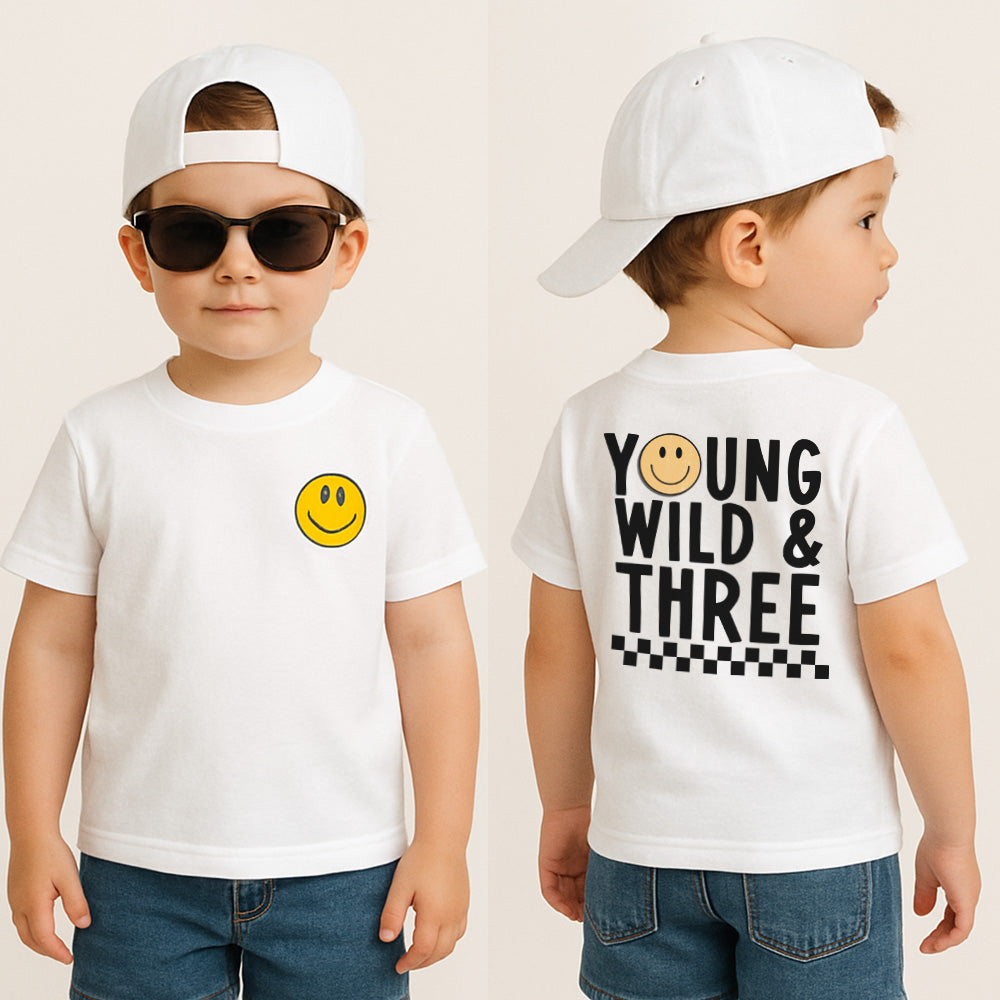 Wild & Three Smiley Face T Shirt