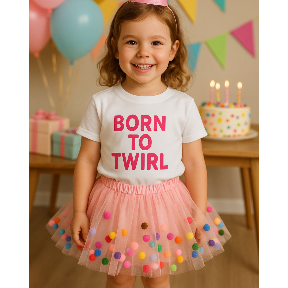 Born To Twirl White Tee & Tutu Set