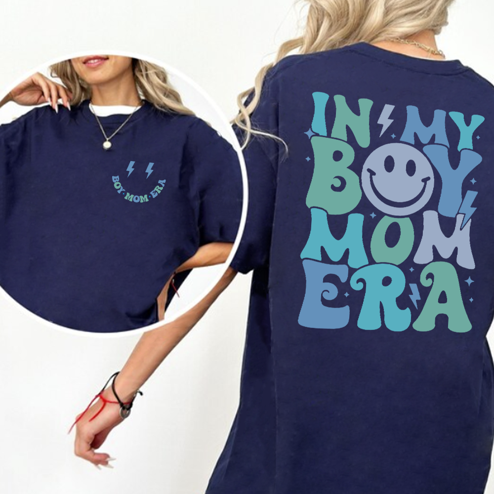 My Boy Mom Era Front Back Logo T Shirt