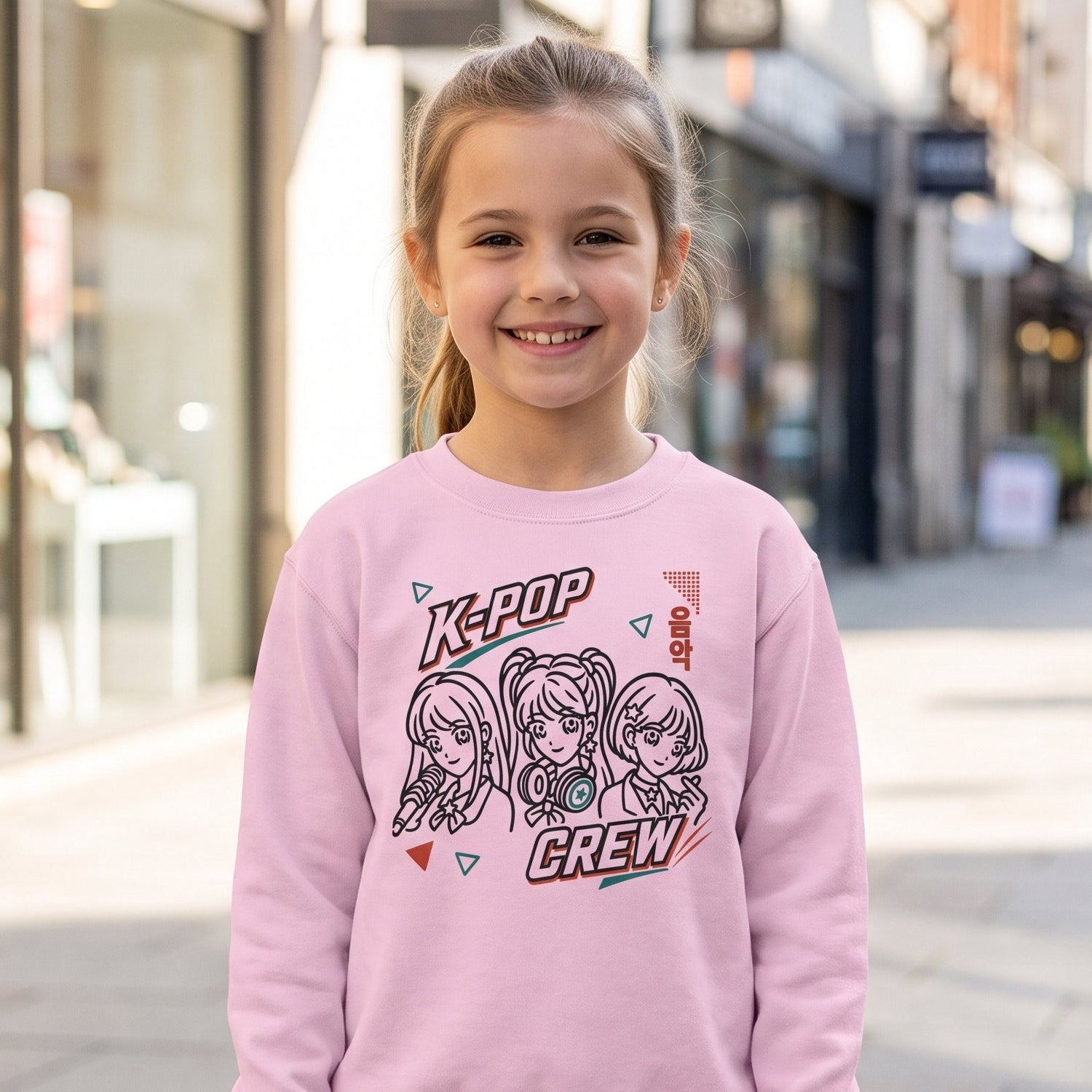 K Pop Crew Trio Graphic Sweatshirt