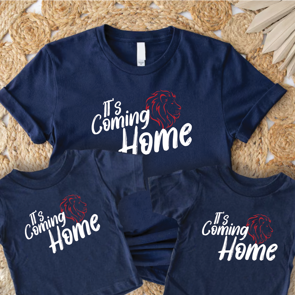 It's Coming Home Lions Family Matching Navy T-shirts