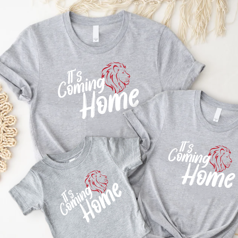 It's Coming Home Lions Family Matching Heather Grey T-shirts