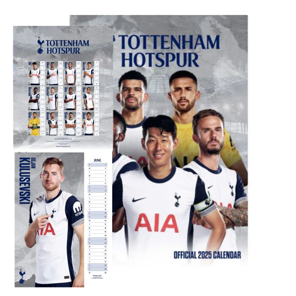 Tottenham Hotspur Official 2025 A3 Calendar My Rocking Kids