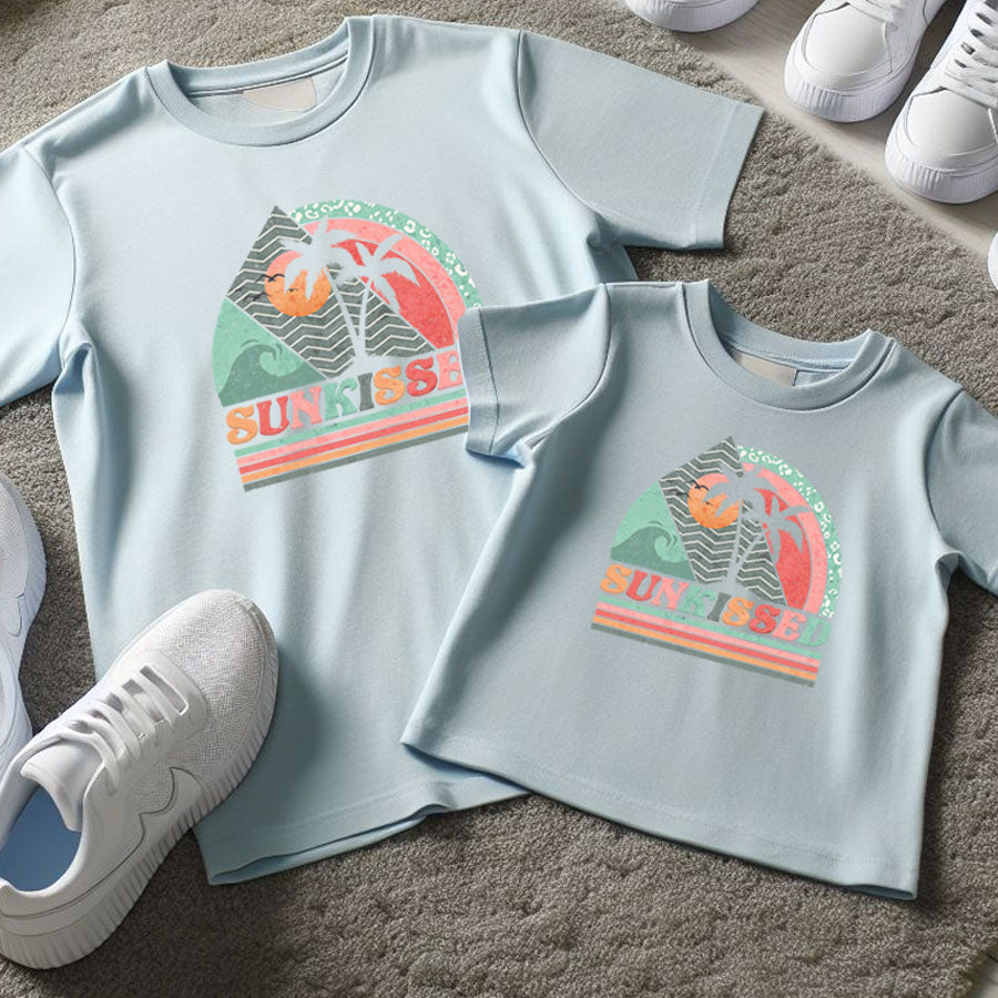 Sunkissed Island Mum Matching T-Shirts- Sky Blue
