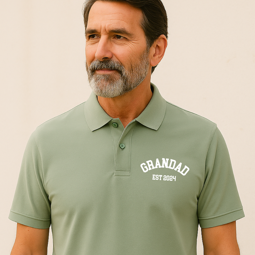 Grandad Established Personalised Year Polo